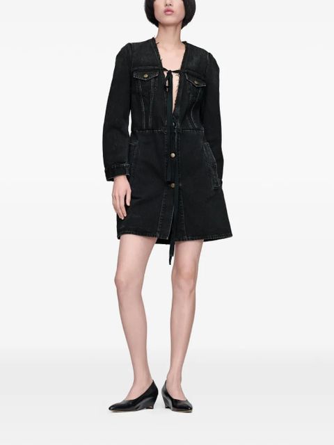Maison Margiela V-neck flap-pockets mini dress - Black - zdjęcie produktu nr 2
