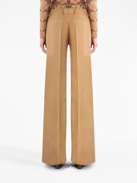 ETRO pressed-crease flared trousers - Brown