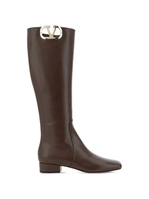 Valentino Garavani VLogo Type leather boots - Brown - zdjęcie produktu nr 1