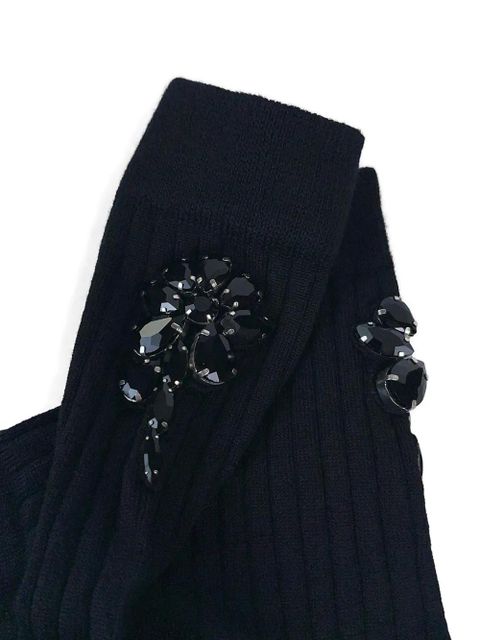 Simone Rocha crystal-embellished Poppy socks - Black - zdjęcie produktu nr 2
