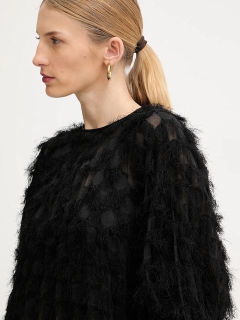 BOSS bluzka damska kolor czarny wzorzysta 50546822