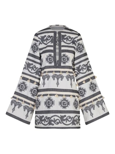 Johanna Ortiz Temple embroidered-tassels tunic - Neutrals - zdjęcie produktu nr 1