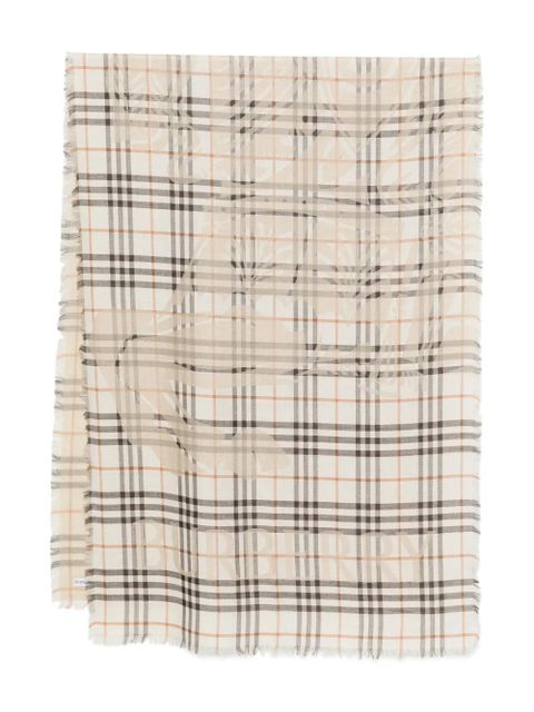 Burberry checked fringed scarf - Neutrals - zdjęcie produktu nr 1