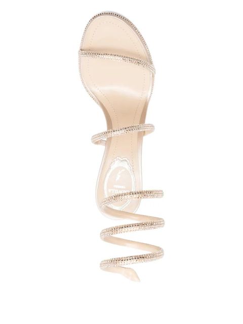 René Caovilla 80mm strass-spiral sandals - Neutrals