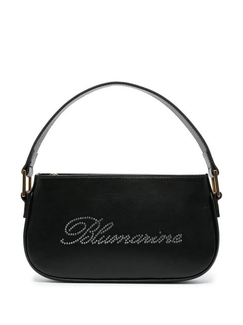Blumarine rhinestone-logo leather bag - Black - zdjęcie produktu nr 1