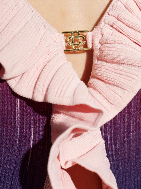 Casablanca gradient-effect ruffled cardigan - Pink