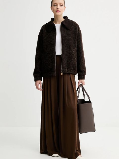 Sessun kurtka z dodatkiem wełny kolor brązowy przejściowa 25112012