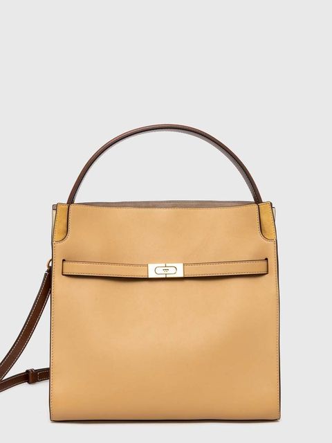 Tory Burch torebka skórzana Lee Radziwill Double kolor beżowy 154749.200