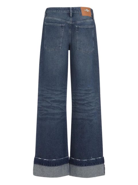 Simone Rocha distressed cuffed cotton jeans - Blue - zdjęcie produktu nr 2