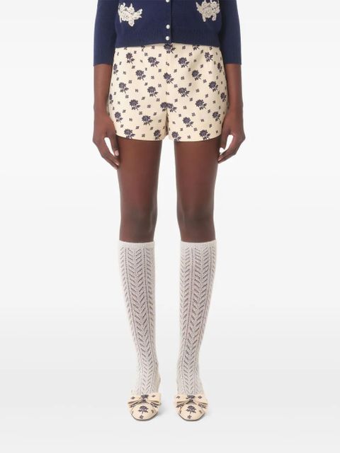 Valentino Garavani Fiorellino Blu Papier Floral shorts - Neutrals
