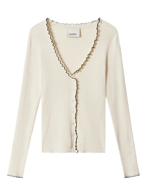 ISABEL MARANT x Izae ruffled trim cardigan - Neutrals - zdjęcie produktu nr 1