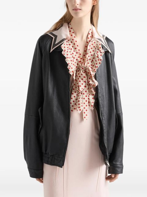 Prada nappa leather blouson jacket - Black