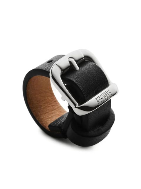 MM6 Maison Margiela leather buckle ring - Black