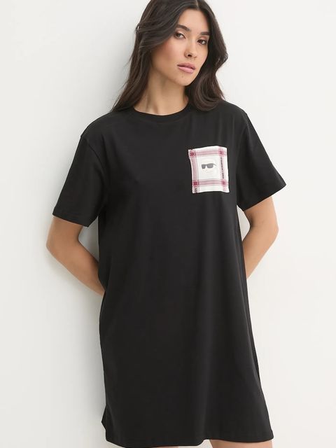 Karl Lagerfeld piżama IKON damska kolor czarny bawełniana A1W45007 - zdjęcie produktu nr 1