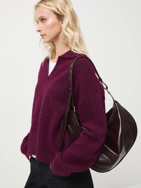 Medicine sweter z wełną alpaki kolor bordowy - zdjęcie produktu nr 2