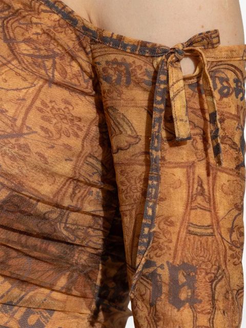 MISBHV abstract-pattern print midi dress - BROWN - zdjęcie produktu nr 2