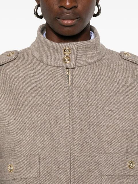 Maje button-detailed bomber jacket - Neutrals