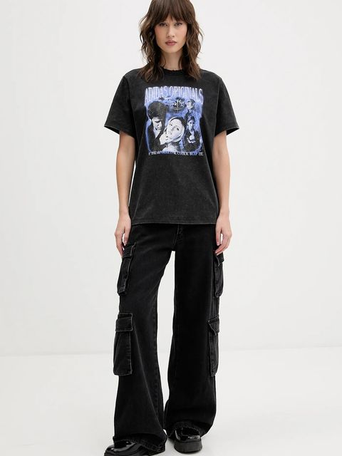 adidas Originals t-shirt bawełniany Buffy Tee damski kolor czarny wzorzysty JX1278