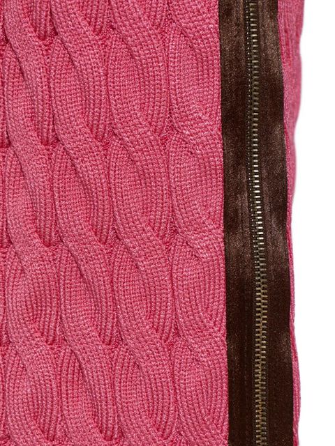 FENDI cable-knit side-zip skirt - Pink