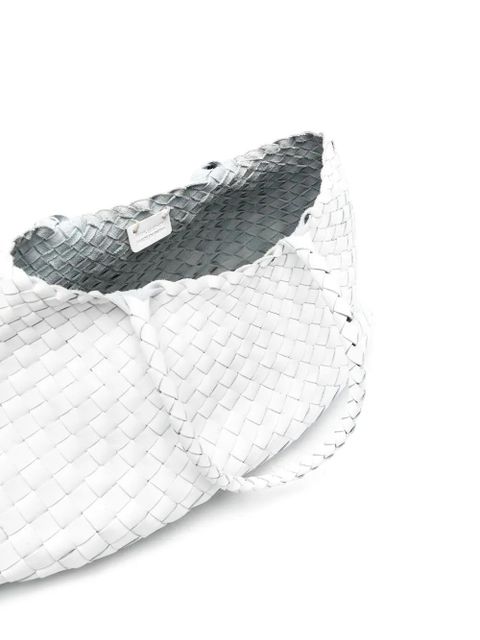 DRAGON DIFFUSION Santa Croce interwoven leather tote bag - White