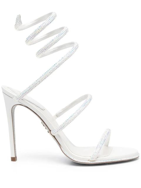 René Caovilla crystal-embellished leather sandals - Neutrals - zdjęcie produktu nr 1