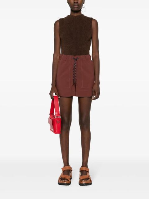 Moncler Grenoble logo-patch froissé shorts - Brown - zdjęcie produktu nr 2