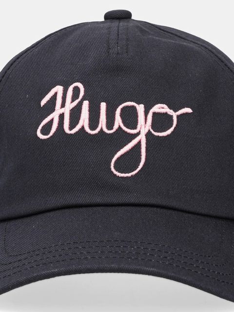 HUGO czapka z daszkiem bawełniana kolor czarny z aplikacją 50546591 - zdjęcie produktu nr 2