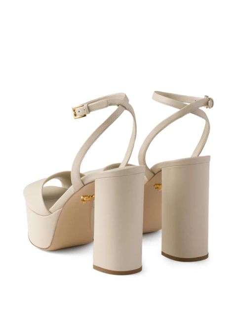 Prada leather platform sandals - Neutrals