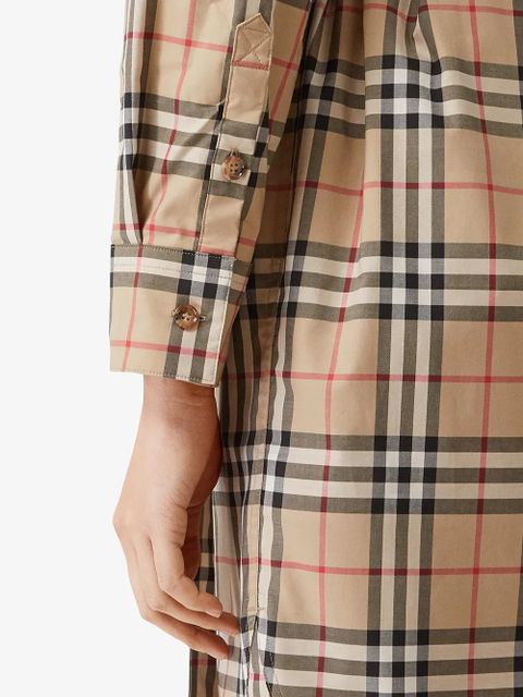 Burberry Vintage check tie-waist shirt dress - Brown