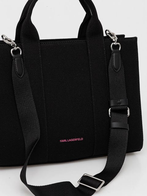 Karl Lagerfeld torebka bawełniana Karl Lagerfeld x Paris Hilton kolor czarny A4W50075