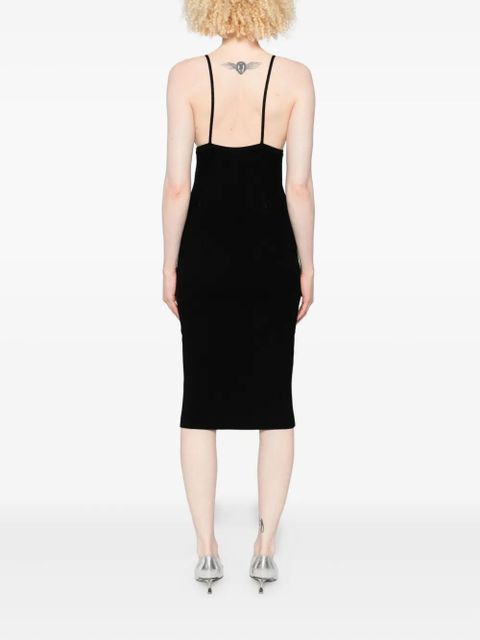 Blumarine lace-trimmed ribbed midi dress - Black - zdjęcie produktu nr 2
