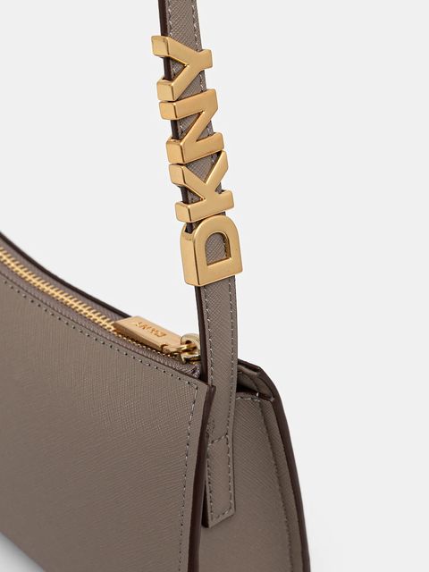 Dkny torebka skórzana kolor beżowy R433YG57