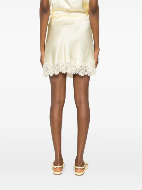 DÔEN Giulietta lace-trim skirt - Neutrals