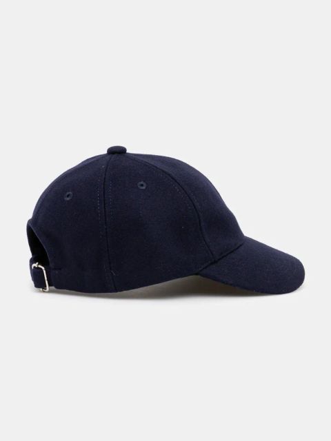 A.P.C. czapka z daszkiem wełniana casquette charlie kolor granatowy gładka WOARV.M24069