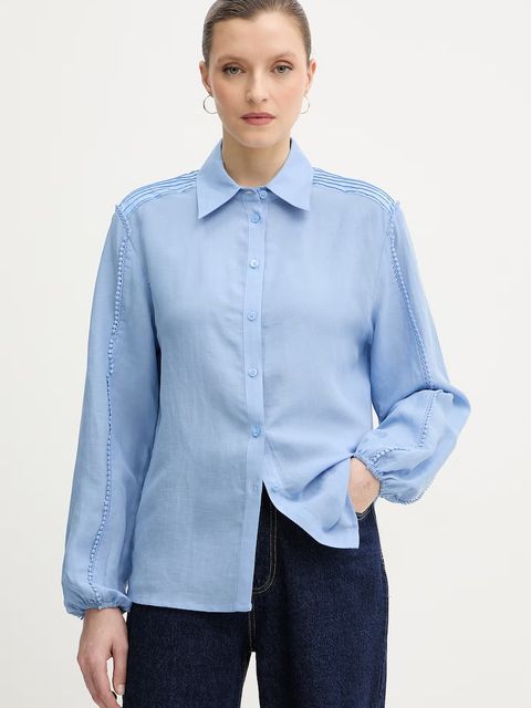 Silvian Heach koszula z dodatkiem lnu FARIN - zdjęcie produktu nr 1