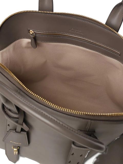 PINKO maxi Escape leather tote bag - Grey