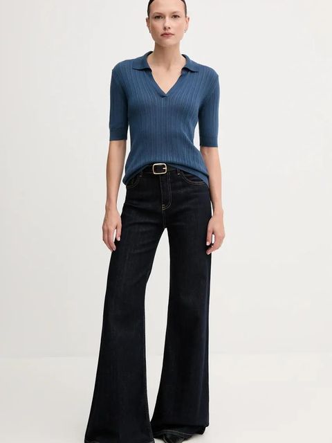 United Colors of Benetton polo damski kolor niebieski 123VD3018 - zdjęcie produktu nr 2