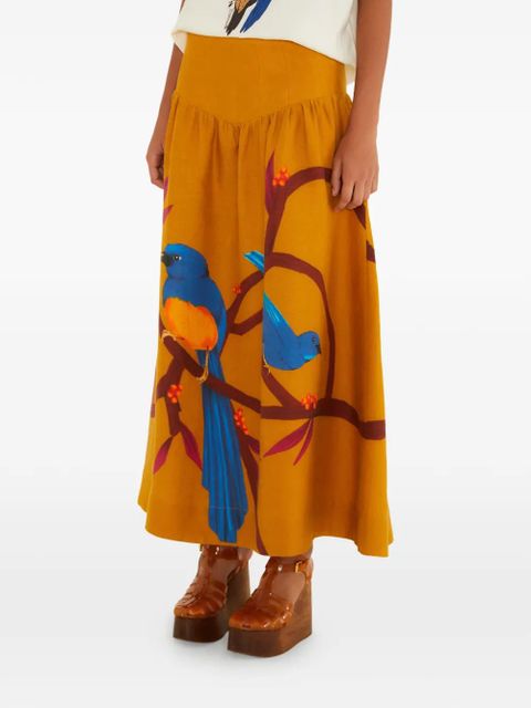 FARM Rio bird-print skirt - Orange - zdjęcie produktu nr 1