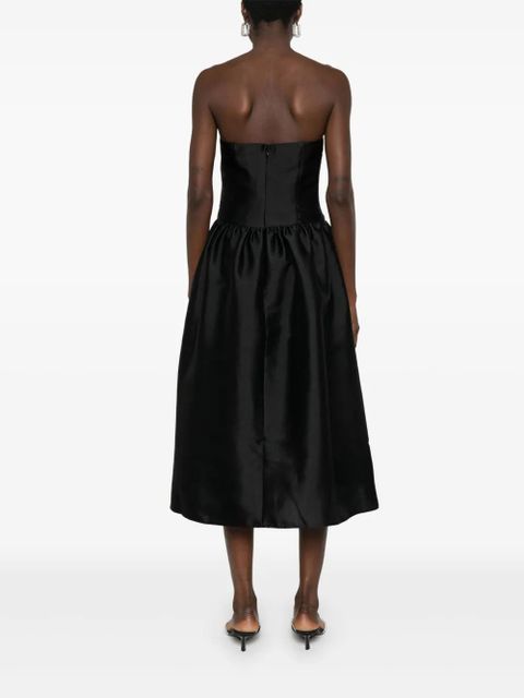 Self-Portrait taffeta midi dress - Black