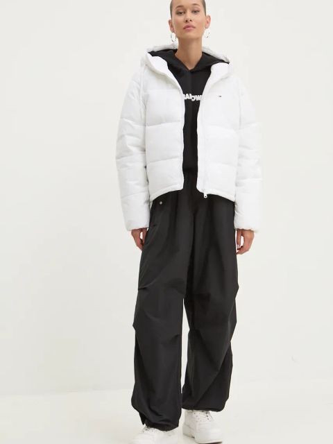 Tommy Jeans kurtka damska kolor biały przejściowa DW0DW18841