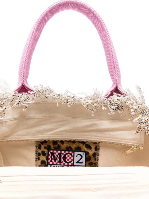 MC2 Saint Barth fringed leopard-pattern tote bag - Brown