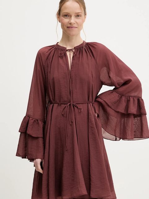 Answear.LAB sukienka kolor bordowy mini rozkloszowana - zdjęcie produktu nr 1