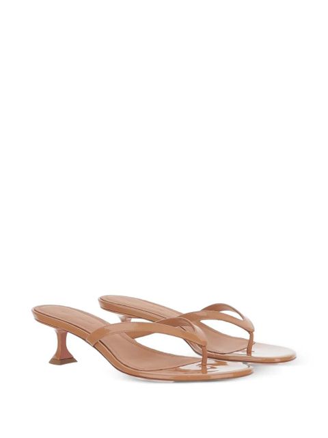Amina Muaddi Juliette leather sandals - Neutrals