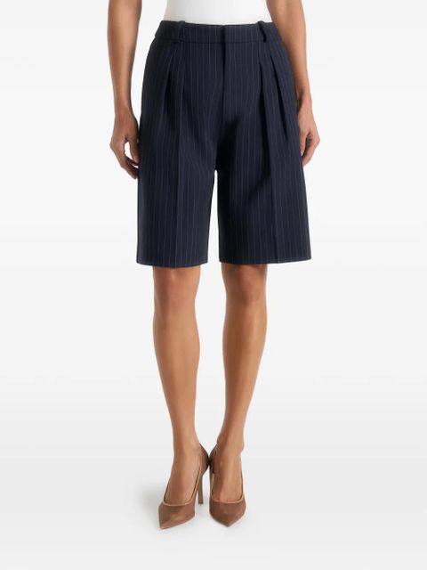 Manière De Voir Lorette pinstripe-print pleated tailored shorts - Blue - zdjęcie produktu nr 1