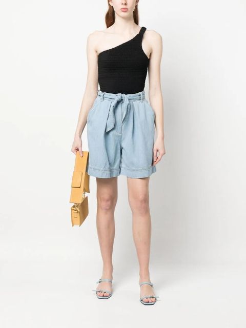 PINKO belted denim shorts - Blue