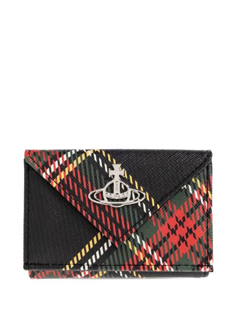 Vivienne Westwood orb-embellished plaid wallet - Black - zdjęcie produktu nr 1