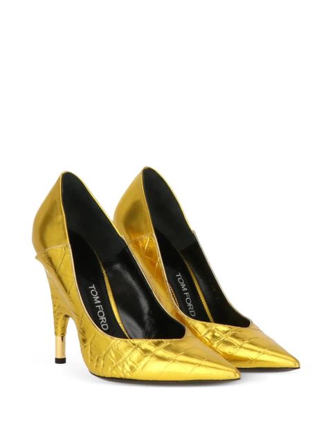 TOM FORD metallic textured pumps - Gold - zdjęcie produktu nr 2