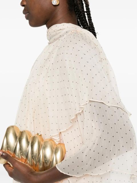 ZIMMERMANN pleated polka-dot blouse - Neutrals