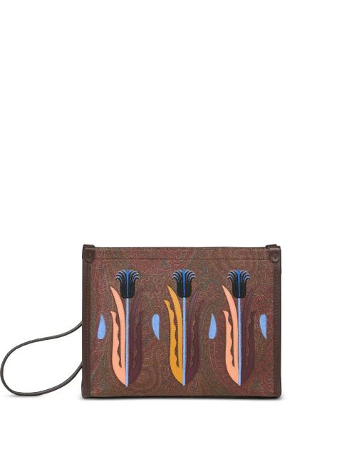 ETRO x Agostino Iacurci embroidered clutch bag - Brown - zdjęcie produktu nr 1