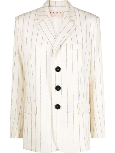 Marni striped virgin-wool blazer - Neutrals - zdjęcie produktu nr 1